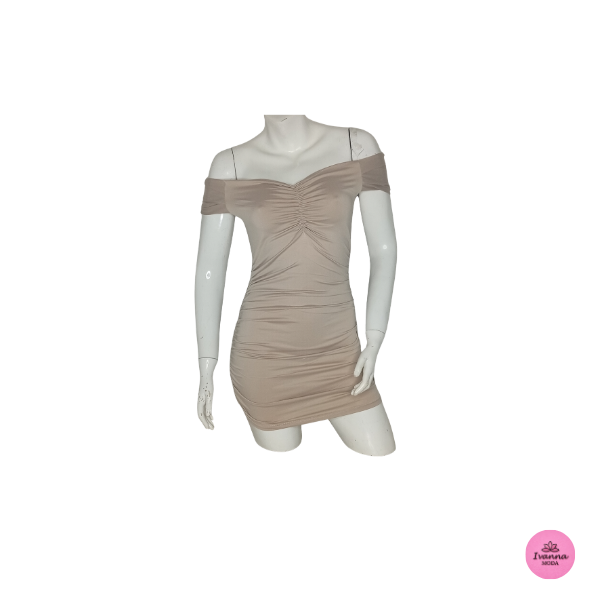 Vestido Crop Top Hombros Descubiertos