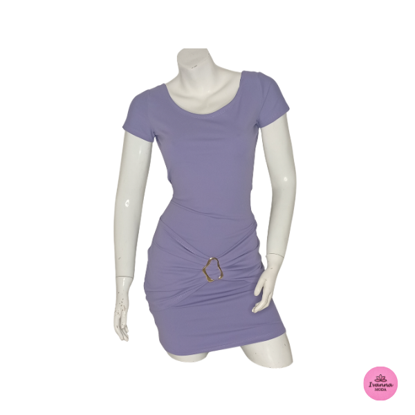 Vestido Corto con Hebilla