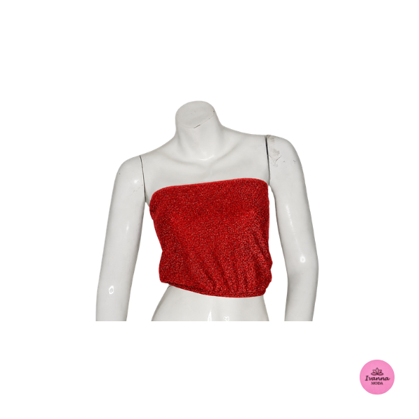 Top Strapless con Brillos