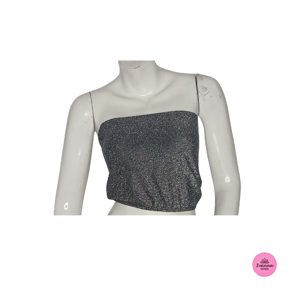 Top Strapless con Brillos