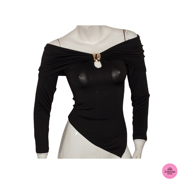 Polera Manga Larga Asimétrica Mujer | Moda Casual