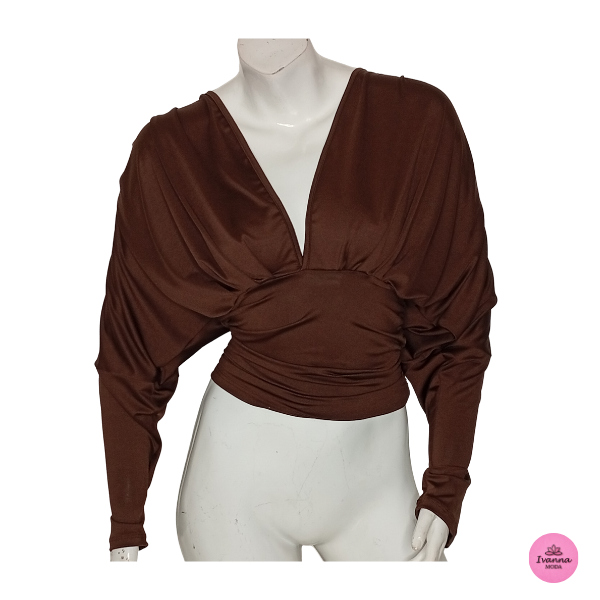 Polera Cruzada Manga Larga Mujer | Moda Casual
